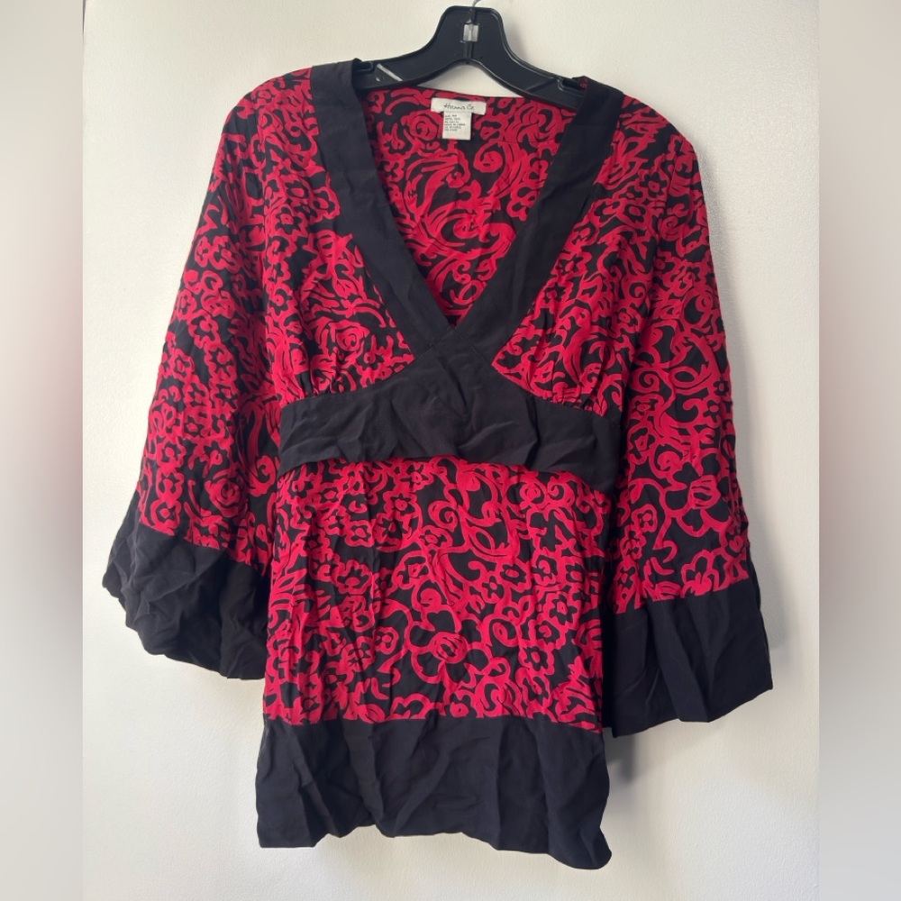 Hanna G. Red and Black Silk Dress